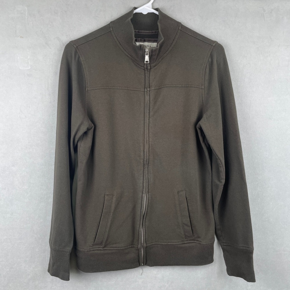 Sonoma Life + Style Full Zip Soft Stretch Track Jacket Olive Green Mock Gorp M